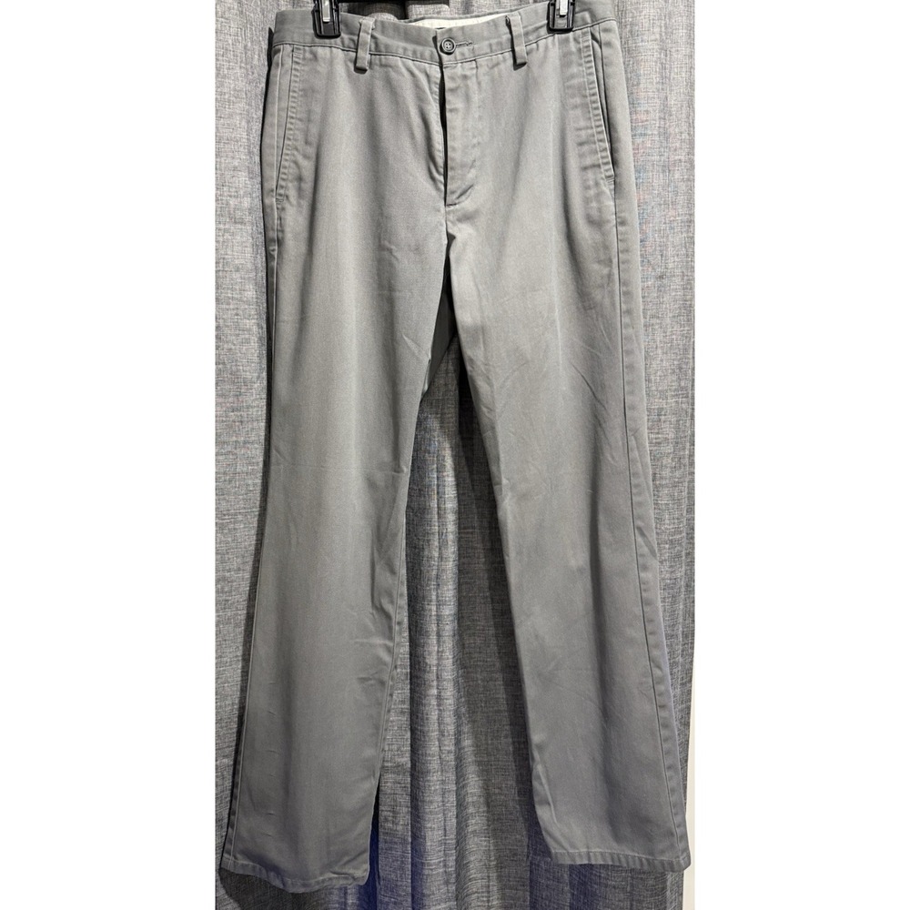 Dockers Easy Khaki D1 Gray Pants Men's Sz 30 Flat Front Straight Pockets